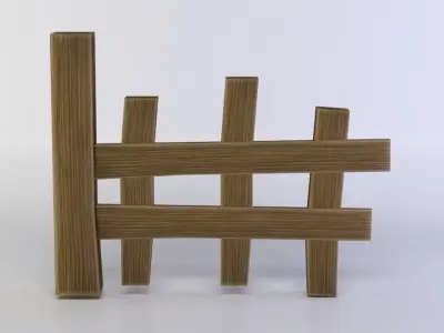 Fence segment Low-poly 3D model