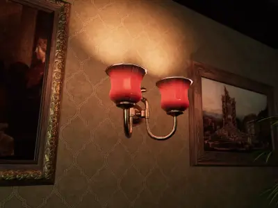 Wall Lamp Low-poly 3D model