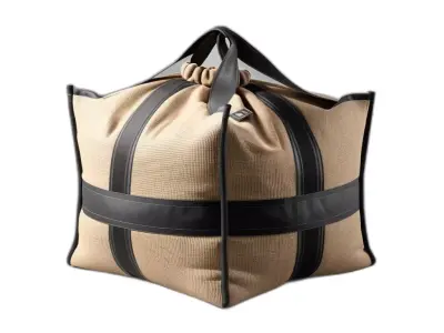 Stylish Canvas Drawstring Tote Bag Low-poly 3D model