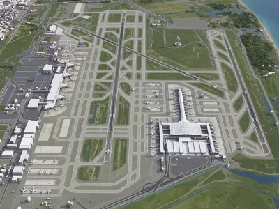 Barcelona - Josep Tarradellas El Prat Airport - BCN Low-poly 3D model