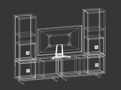 Modular TV stand Low-poly 3D model