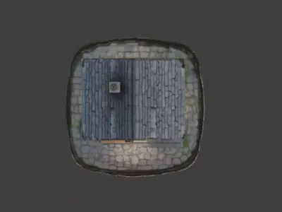 Medieval Timber House Low-poly 3D model