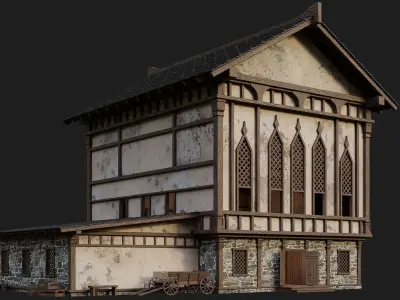 Old Medieval Building 4K Textures GameReady 102 Low-poly 3D model
