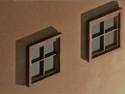 Simple 3d low poly window model Low-poly 3D model