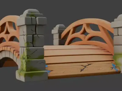 small garden bridge 3D model