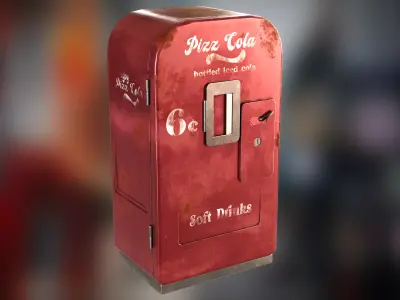 Cola Vending Machine Low-poly 3D model