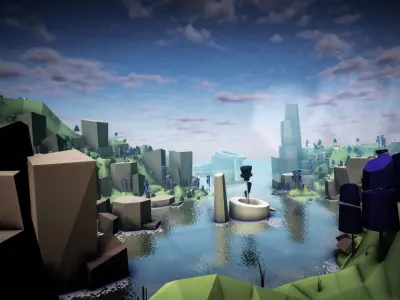 Low Poly Nature Project - Trees And Rocks Pack Tiny Edition Low-poly 3D model