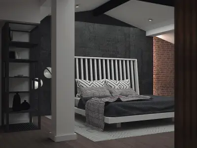 Modern Attic Interior Design  3D model