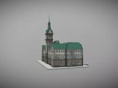 Hamburg Town Hall Low-poly 3D model