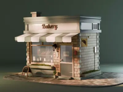 Bakery Shop Storefront 3D model