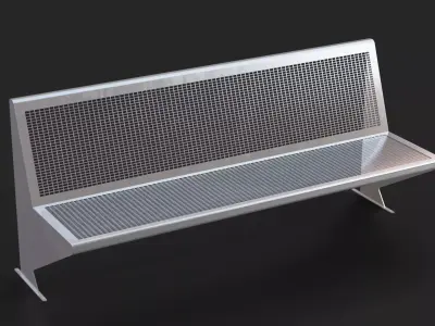 Cerdanyola Barcelona Bench Low-poly Low-poly 3D model