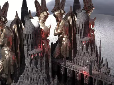 Apollo Sun God Temple 3 Towers 3D model