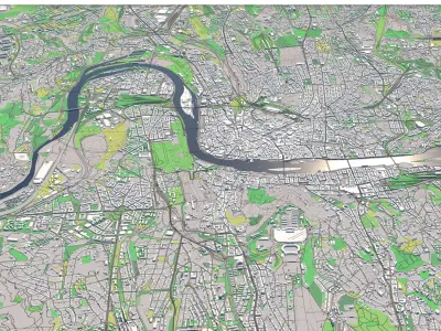 Prague Czechia 30x30km 3D City Map 3D model