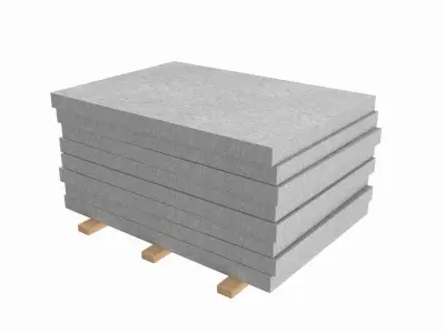 Concrete Panels On Wood Planks 3D model purchase