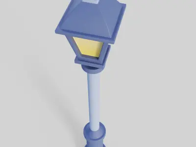 Cartoon Street Lights Collection Low-poly 3D model
