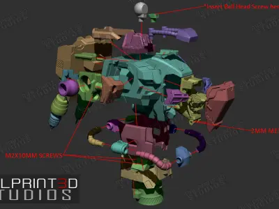 1OVER60 MOON Fully Articulated Model Files for 3D Printing 3D print model
