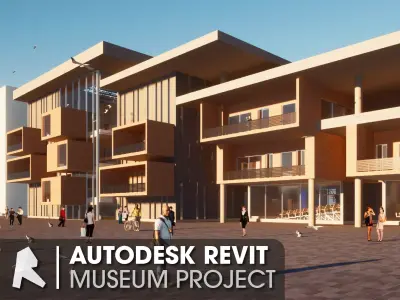 Museum Building Revit Project 3D model