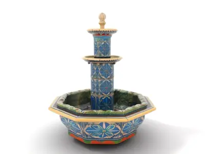 Elegant Mosaic Fountain model pack Low-poly 3D model