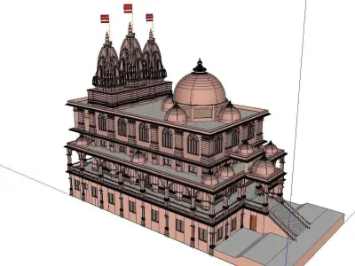 Architecture-Religion-God-Culture-Temple-0266 indian temple w... 3D model