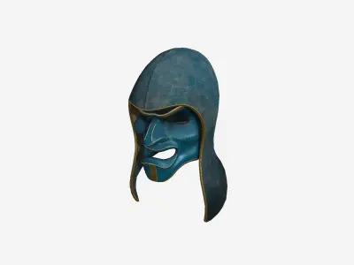 Assassin Mask A08 Blue Gold - Character Design Fashion Low-poly 3D model
