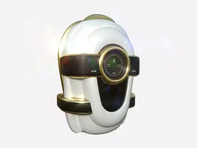 SciFi Backpack C03 White Gold - Fashion Character Design Low-poly 3D model