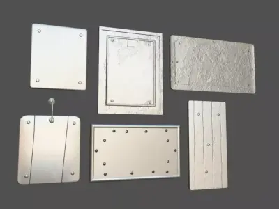 Plate Pack 01 Low-poly 3D model