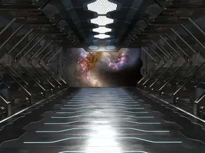 High Poly Sci Fi hangar model 3D model