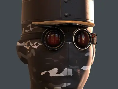 helmet 3d model scifi Low-poly  Low-poly 3D model