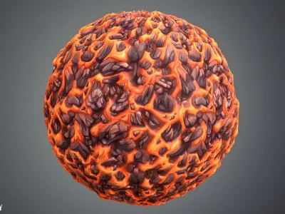Stylized Lava Vol 28 - Hand Painted Texture Texture