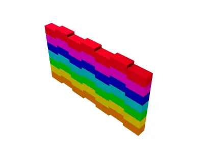 Stylish Rainbow Symbol V1 002 Low-poly 3D model