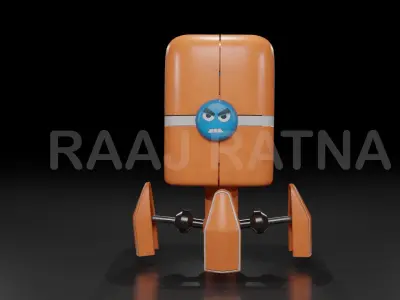 Cute Turret Low-poly 3D model