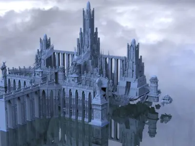 Final Fantasy High fantasy City 2 ocean 3D 3D model