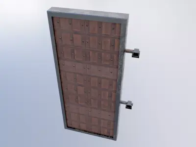 Old Bolted Door Low-poly 3D model