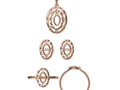 Light wt Ring Earrings Pendant set stl jcd 1-render details 3D print model 18