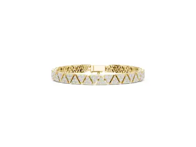 Modern Geometric Triangle Link Diamonds Tennis Bracelet CAD 3D print model