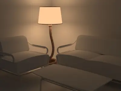 Corner Snake Lamp 3D model