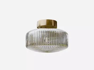 IKEA SOLKLINT Ceiling lamp brass 27 cm glass 3D model