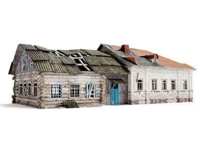 CountryHouseA old damaged as1 Low-poly 3D model