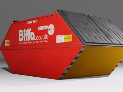 Low Poly Biffa General Waste Container Small Low-poly 3D model