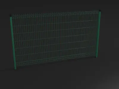 Fence two wire fences 3D model