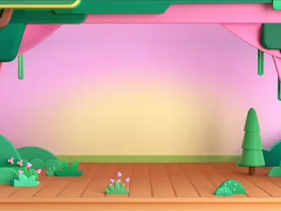 cartoon stage 3D model