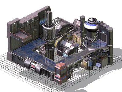 Future world - factory - indoor 3D model