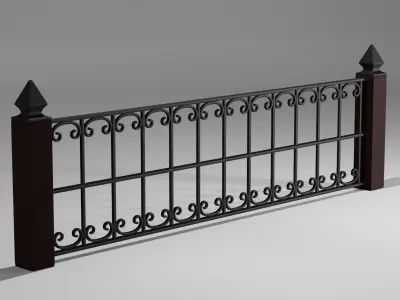 Railing subdivision level 3D model