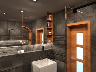 Bathroom 02 Low-poly 3D model