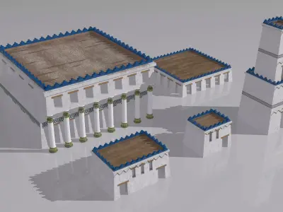 Persian Historical Buildings Low-poly 3D model