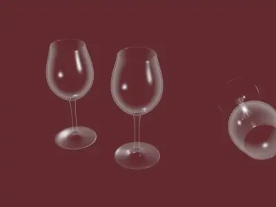 Wine Glass Low-poly 3D model