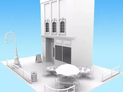 Main Street Shop Scene 3D model