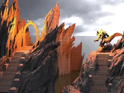 Dantes Underworld Staircase Tunnels Kit bash 3D model