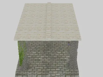 OPEN STONE HUT 3D model