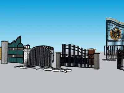 Modern Gates collection Low-poly 3D model Low-poly 3D model